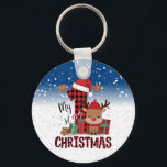 Porte-clés 1er Noël Santa Hat White Neige Bébé Reindeer<br><div class="desc">1er Noël Santa Hat Blanc Neige Bébé Reindeer porte - clé. Unique,  beau,  design élégant. Facile à personnaliser. Vous pouvez modifier le style de police,  la taille et les couleurs. Des éléments correspondants sont disponibles.</div>