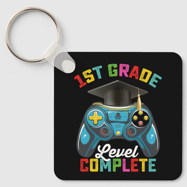 Porte-clés 1ère année Niveau Complet Graduation Jeu Gamer (Recto)