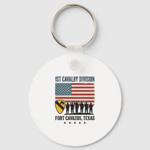 Porte-clés 1ère Division de Cavalerie Fort Hood Vintage Sh Mi