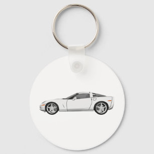 Porte-clés 2008 Corvette: Sports Car: White Finish: