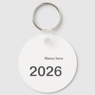 Porte-clés 2026 2027 2028 nom titre ici année lettre gras