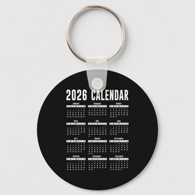 Porte-clés 2026 Calendar Shirt 26 Calendar 2026  (Recto)