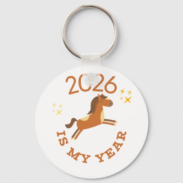 Porte-clés 2026 Is My Year Cute Year of the Horse (Recto)