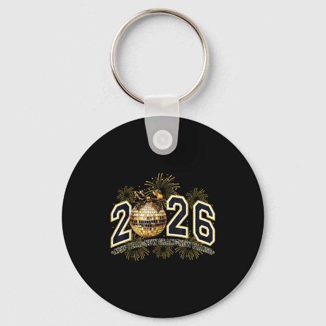Porte-clés 2026 New Year New Grace New Praise New Year's Eve  (Recto)