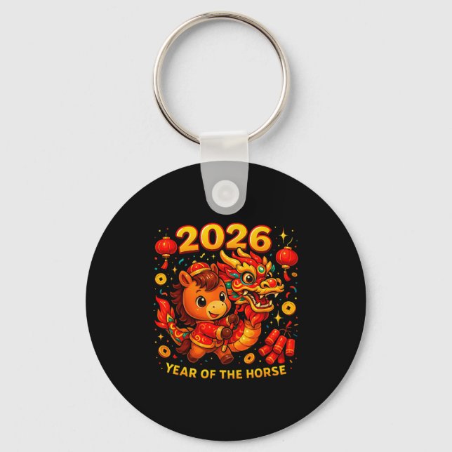 Porte-clés 2026 Year Of The Horse Cute Lunar Newyear Art  (Recto)