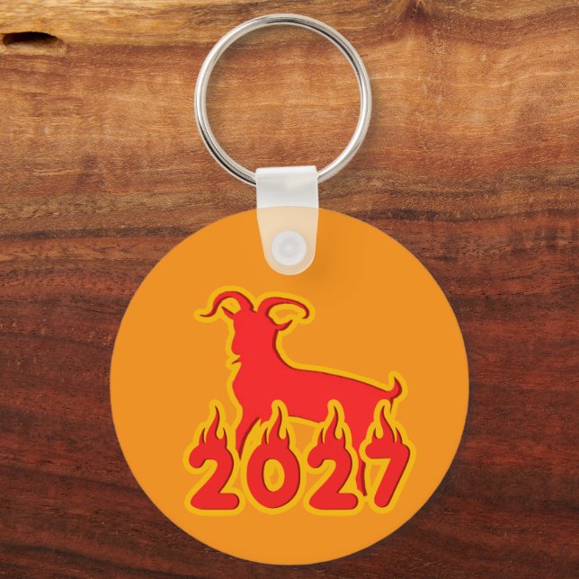 Porte-clés 2027 Année de la Chèvre de Feu (Recto)