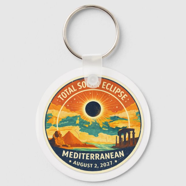 Porte-clés 2027 Mediterranean Solar Eclipse (Recto)