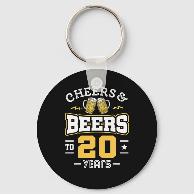 Porte-clés 20E Anniversaire Soirée Et Bières Anniversaire (Recto)