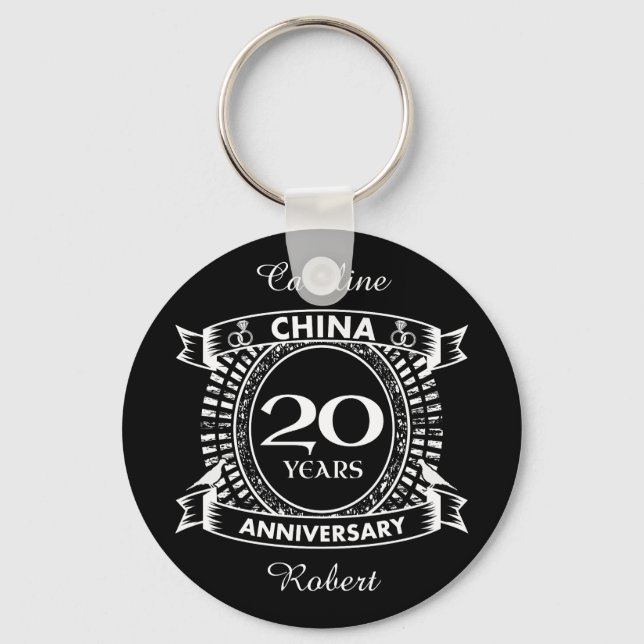 Porte-clés 20ème anniversaire du mariage chine (Recto)