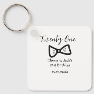 Porte-clés 21 ans homme anniversaire ajouter nom arc date san