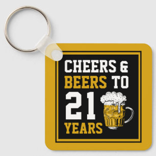 Porte-clés 21e anniversaire Cheers & Bières à 21 ans