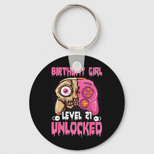 Porte-clés 21e anniversaire fille niveau 21 déverrouillé jeu 
