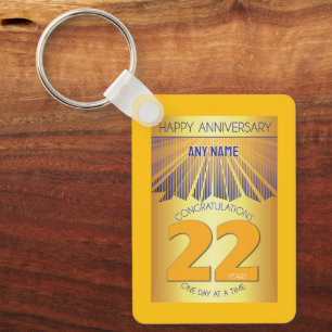 Porte-clés 22e anniversaire de sobriété Golden Ray 12 Étape