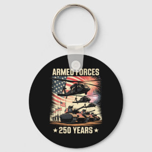 Porte-clés 250 Ans De Liberté 1776-2026 Forces Armées 4 Juill
