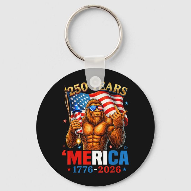Porte-clés 250 Ans de Merica Drapeau USA 250e Sasquatch (Recto)