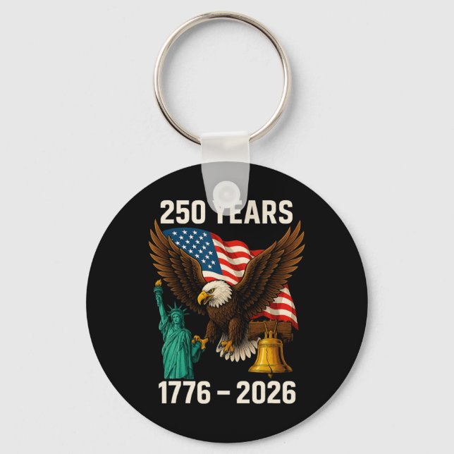 Porte-clés 250 Ans Drapeau Américain 250e Anniversaire États- (Recto)