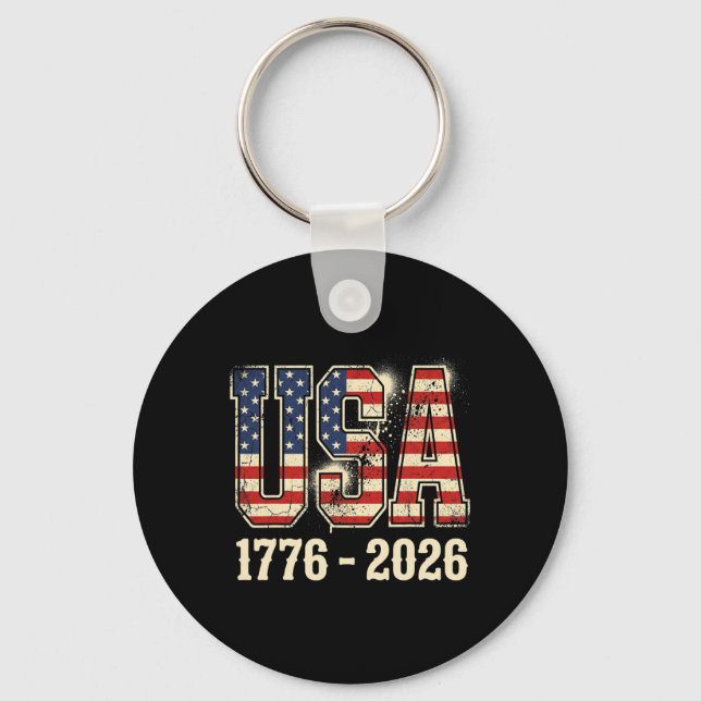Porte-clés 250 Ans Drapeau Américain 250e Anniversaire Usa 4è (Recto)