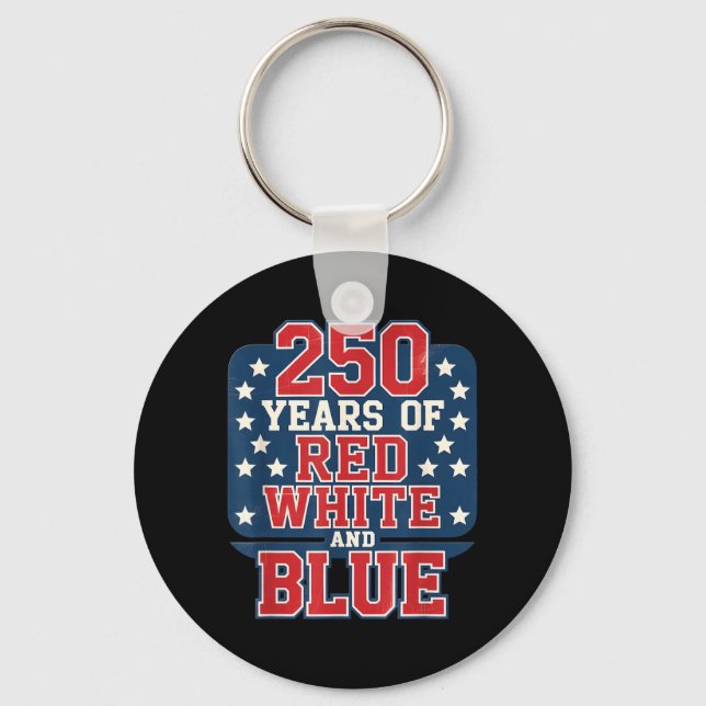 Porte-clés 250e 4 juillet - 250 ans de rouge blanc bleu (Recto)