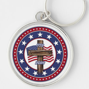 Porte-clés 250e anniversaire de l'Amérique avec une croix rob
