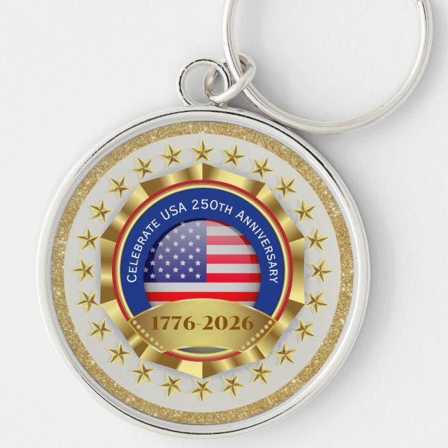 Porte-clés 250th Anniversary USA Patriotic | 1776–2026 (Devant)