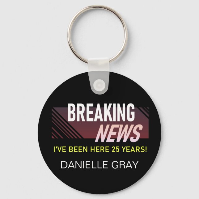 Porte-clés 25 Anniversaire de travail Appréciation des employ (Recto)