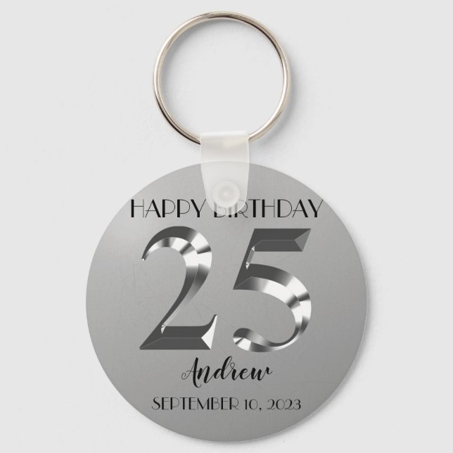 Porte-clés 25e anniversaire d'argent métallique (Recto)