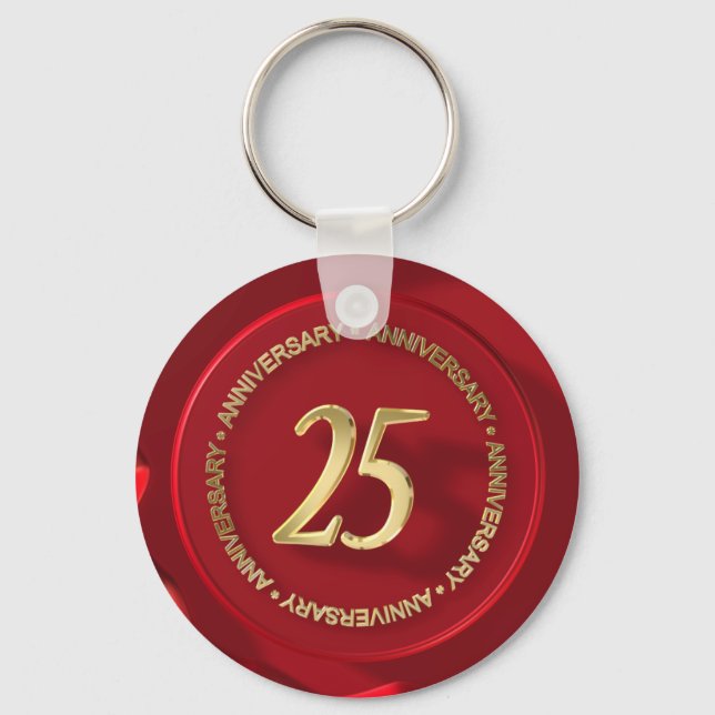 Porte-clés 25e anniversaire sceau de cire rouge (Recto)