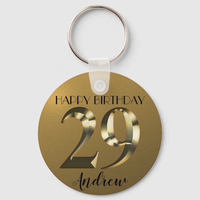 Porte-clés 29e anniversaire d'or métallique (Recto)