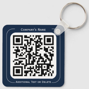 Porte-clés 2 côtés Votre logo + code QR Simple Business Offic