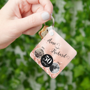 Porte-clés 2 Photo Alors et Maintenant N'IMPORTE QUELLE ANNÉE