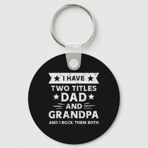 Porte-clés 2 Titres Papa Grand-père Amusant Pères Grand-Paren