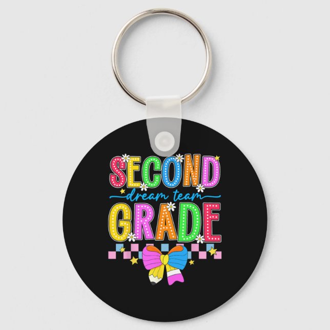 Porte-clés 2e année pour filles garçon enseignant deuxième an (Recto)