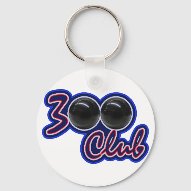 PORTE-CLÉS 300 CLUB - JEU PARFAIT EN BOWLING (BLEU) (Recto)
