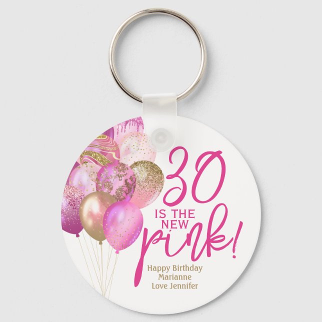 Porte-clés 30e anniversaire 30 est le nouveau rose (Recto)