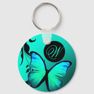 Porte-clés 311 Papillon lustré bleu turquoise