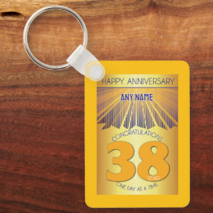 Porte-clés 38e anniversaire de sobriété Golden Ray 12 Étape