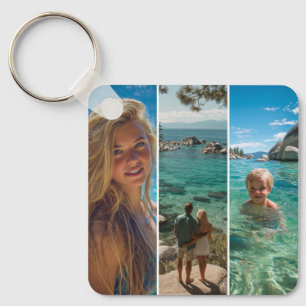 Porte-clés 3 Bandes Verticales Longues Photo Boho