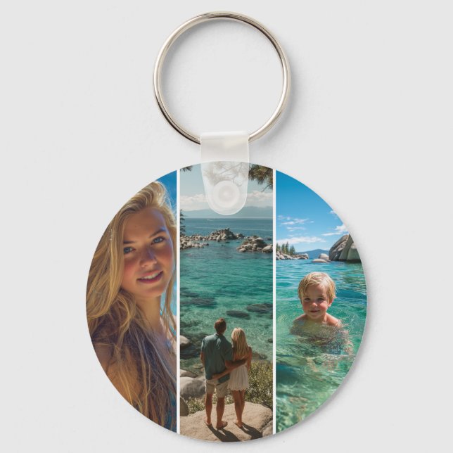 Porte-clés 3 Bandes Verticales Longues Photo Boho (Recto)