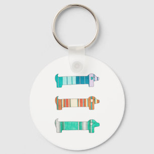 Porte-clés 3 Dachshund Color Study #1 Porte - clé