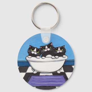 Porte-clés 3 dans le bain à remous - Porte - clé de chat