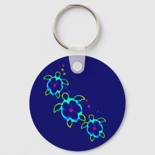 Porte-clés 3 tortues de Honu teintes par cravate