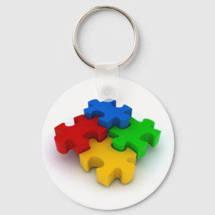 Porte-clés 3D Puzzle Pieces Autism Awareness Keychain
