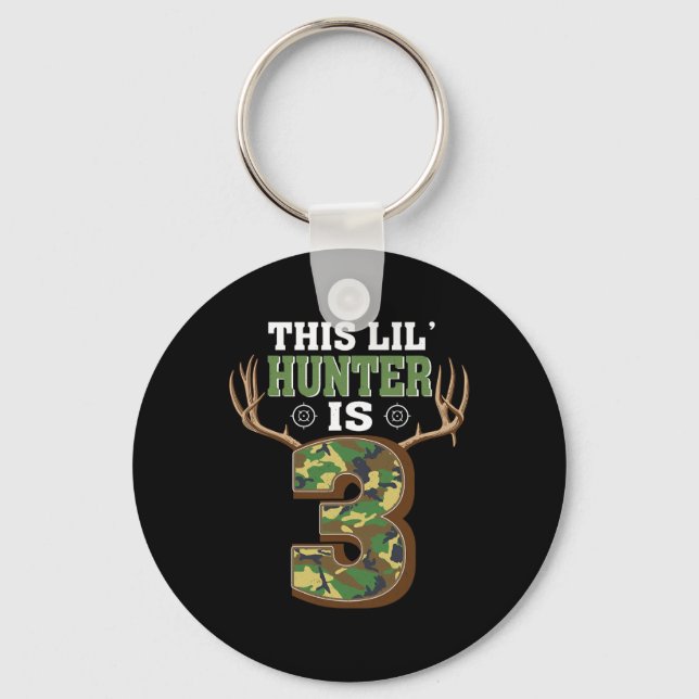 Porte-clés 3e Anniversaire Chasse Cerf 3 Anniversaire Chasseu (Recto)