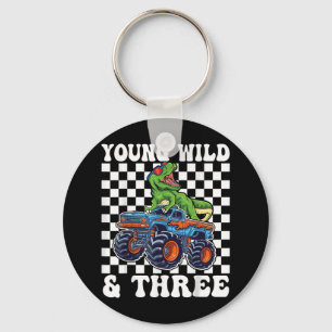 Porte-clés 3e Anniversaire Monster Truck Young Wild Et Trois