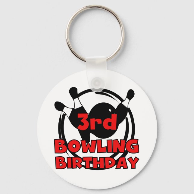 Porte-clés 3e Bowling Anniversaire Tshirts et cadeaux (Recto)