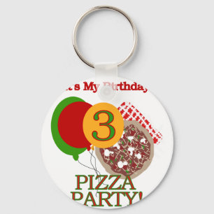 Porte-clés 3e fête de pizza Tshirts et cadeaux d'anniversaire