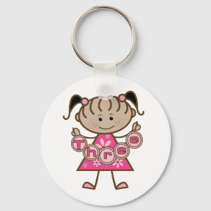 Porte-clés 3èmes T-shirts et cadeaux d'anniversaire de petite