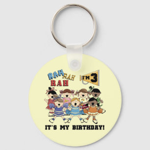 Porte-clés 3èmes T-shirts et cadeaux d'anniversaire de pom-po