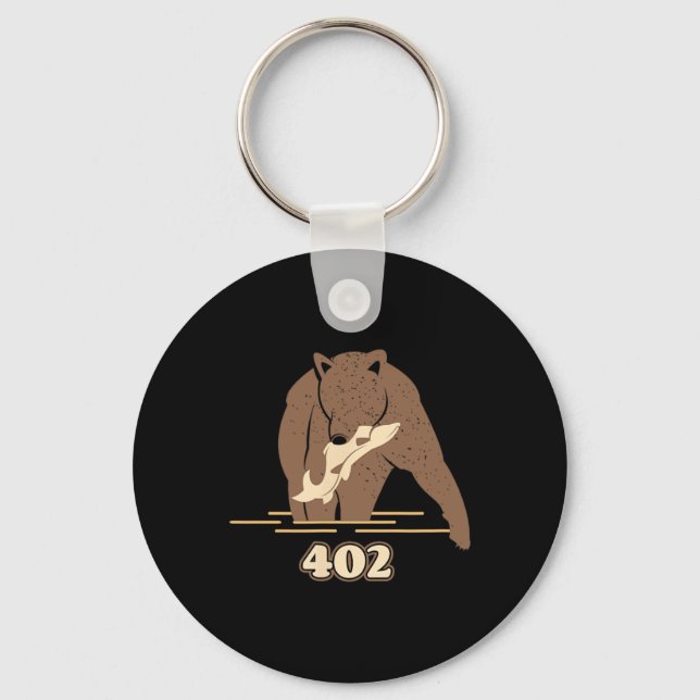 Porte-clés 402 Ours de pêche Graisse Oreille Brown Grizzly Lo (Recto)