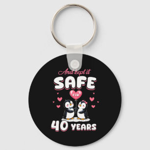 Porte-clés 40 Ans de Mariage Cadeau de Mariage Couple de Manc